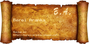 Berei Aranka névjegykártya